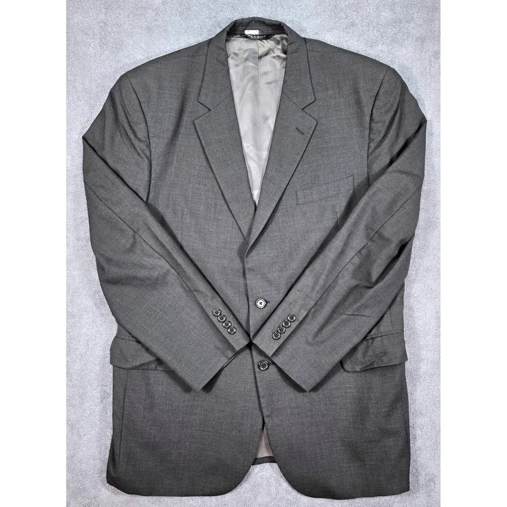 Jos. A. Bank Suit Jacket Mens 46L Charcoal Gray Good 100% Wool 2-Button‎ Blazer